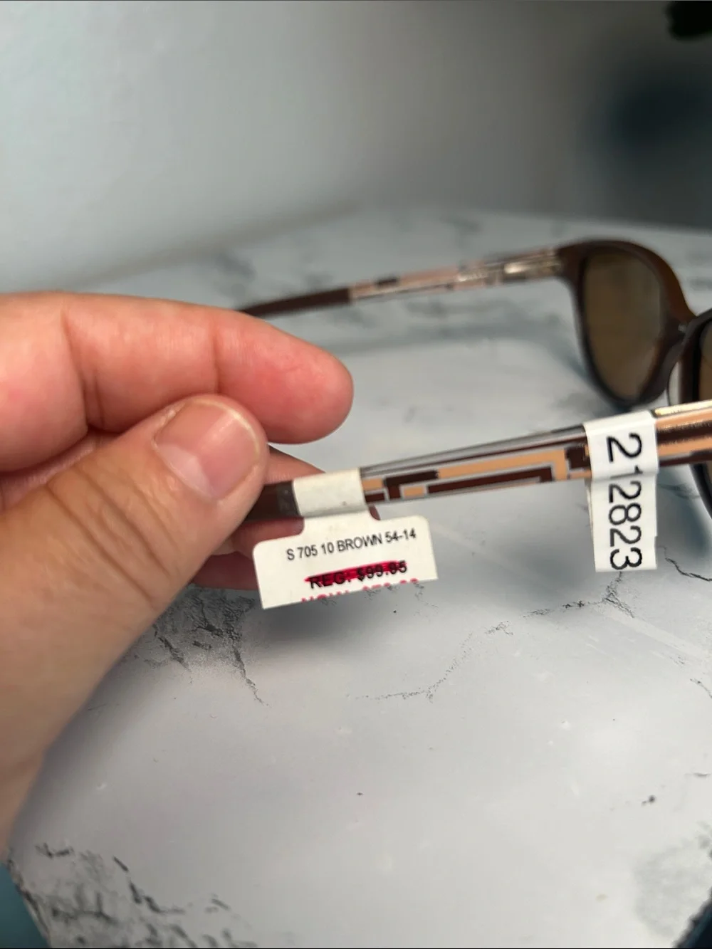Salsa S705 Brown Oval Cat-Eye Sunglasses Geometric Arms 54-14-135 NWT
